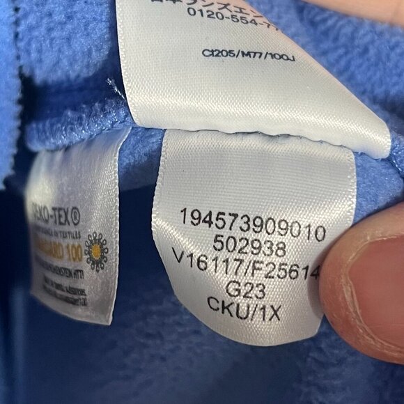 Land's End Pullover Fleece Quarter Zip Sweater Royal Blue Size 1X Oeko-Tex - Picture 9 of 9